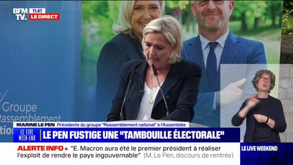 "La nomination de Michel Barnier est un pis-aller", dénonce Marine Le Pen