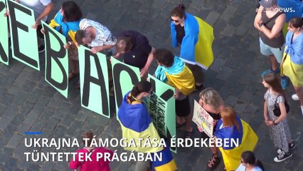 Tüntetés Prágában Ukrajna támogatásáért 🇺🇦