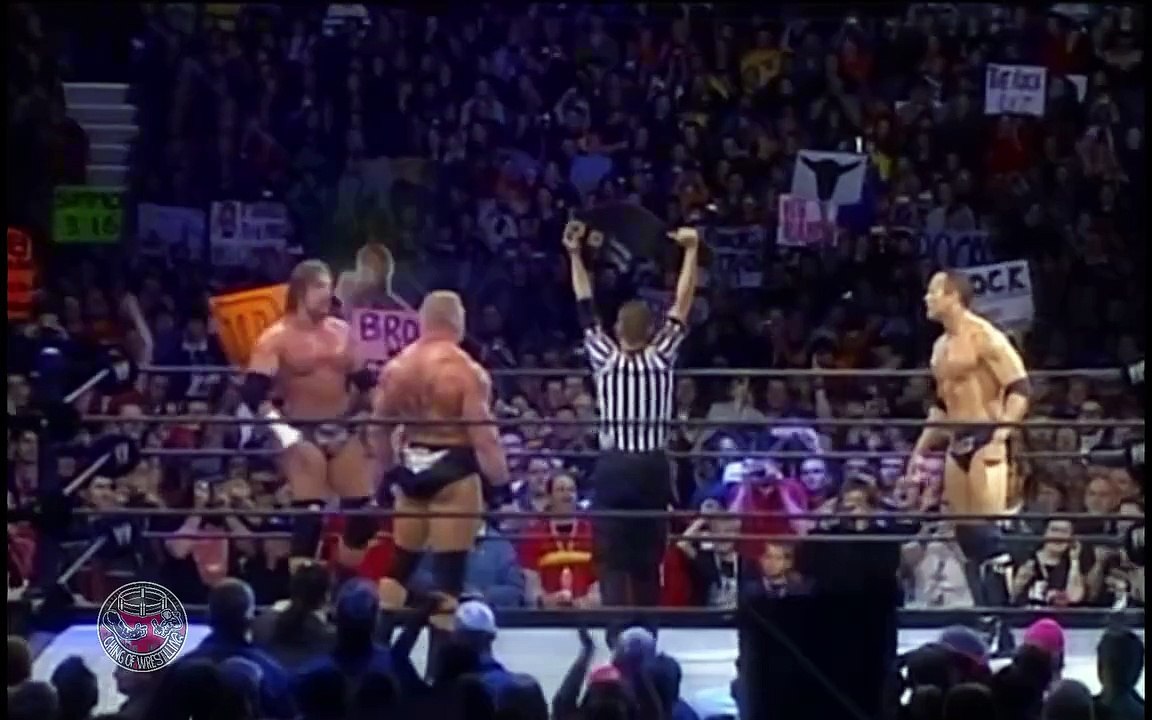 Rock vs tripale H vs brock lesner