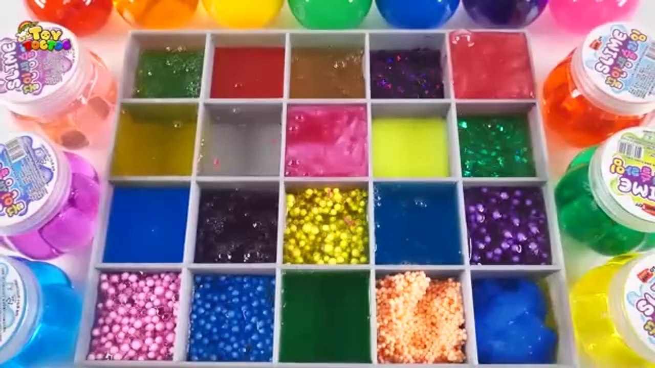 Satisfying Video l Mixing All My Slime Smoothie l Making Glossy Slime ASMR RainbowToyTocToc