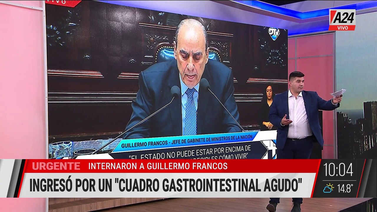  INTERNARON A GUILLERMO FRANCOS