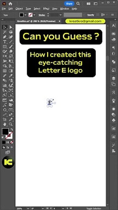 Can you guess how I created this eye-catching 3D 'E' logo