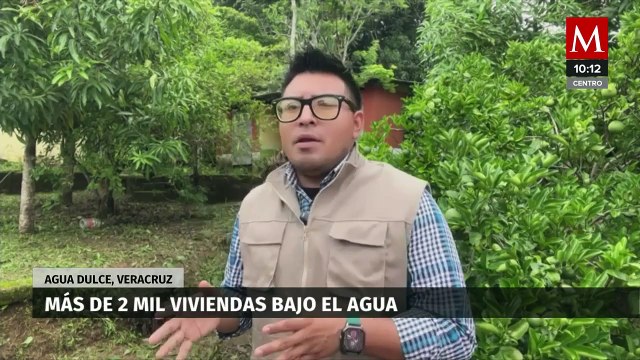 Hay más de 2 mil viviendas afectadas por inundaciones en Agua Dulce, Veracruz