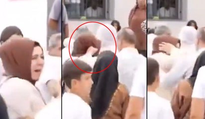 Narin'in cenazesini beklerken çapıcı görüntü: Yumruklayarak susturdu