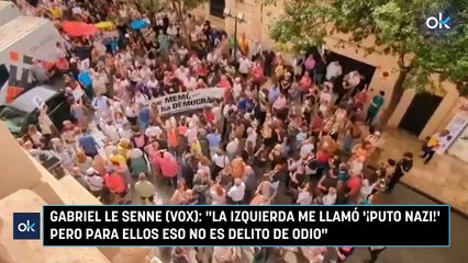 "Hubo diputados de la izquierda que me gritaron "¡puto nazi!" pero para ellos eso no es delito de odio"