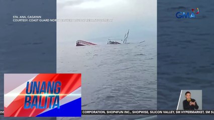Bangkang sinakyan ng 16 na mangingisda na nawala noong Bagyong Enteng, nakitang nakalubog at walang sakay | Unang Balita