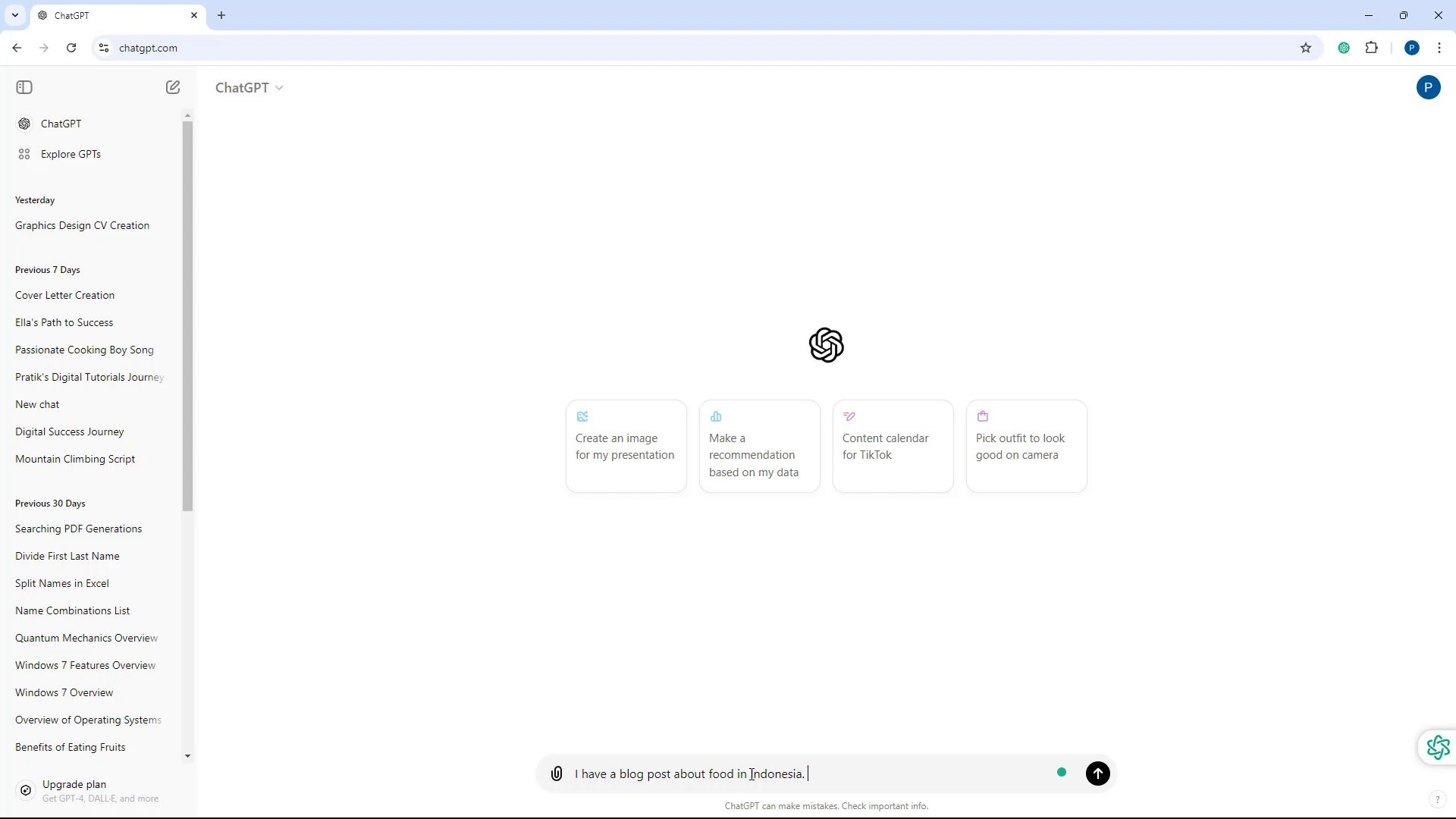 ChatGPT Course Section 46 SEO Keyword Generation
