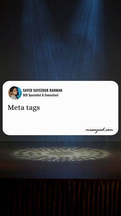 Meta Tags Aren't Enough! #ContentIsKing #SEOTips #DigitalSuccess | Sayed Sayeedur Rahman