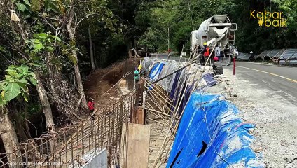 PENANGANAN LONGSOR DI RUAS JALAN BAGBAGAN-JAMPANGKULON SUKABUMI, PROGRES SUDAH MENCAPAI 91,6%