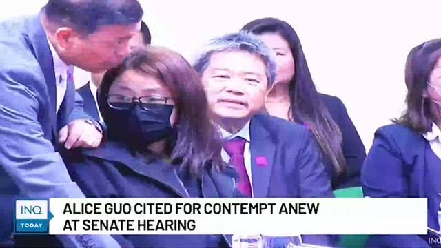 Philippine Inquirer | Sacked mayor Alice Guo cited for contempt anew at Senate hearing