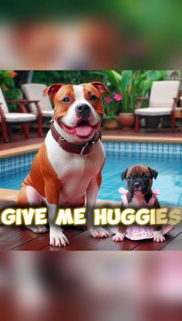 Pitbull dad teaches her daughter