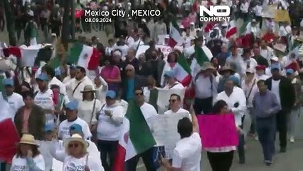 Tải video: NO COMMENT: Protestas multitudinarias contra la polémica reforma judicial de AMLO en México