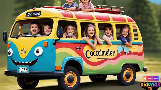 Little wheels on the bus spin round and round [New version] - Nursery Rhymes & Kids Songs | Part-19