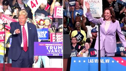 Donald  Trump & kamala Harris On Debate Stage