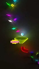 Multi-colored 3D ball creates a symphony of light and sound on the stairs