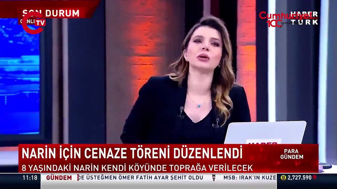 Habertürk spikeri Sena Alkan, Narin sonsuzluğa uğurlanırken gözyaşlarını tutamadı