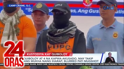 Quiboloy at 4 na kapwa-akusado, may takip ang mukha nang iharap; blurred pati mugshot | 24 Oras