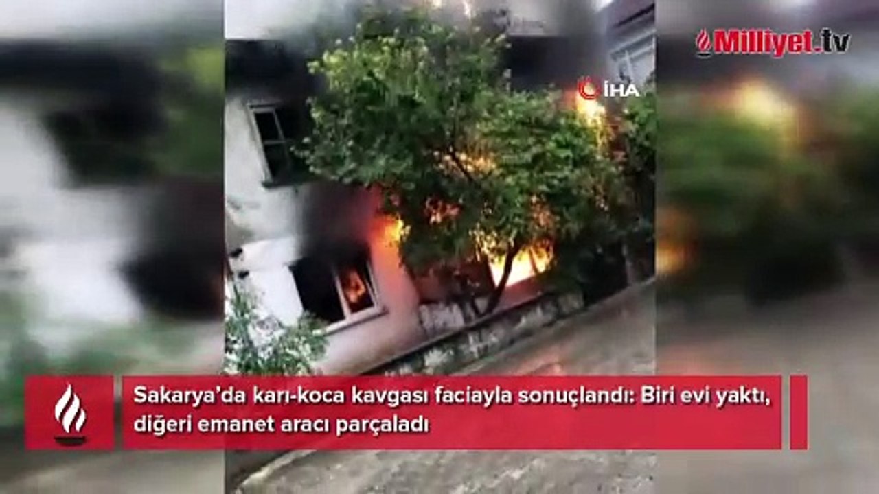 Sınır tanımayan karı-koca kavgası: Biri evi yaktı, diğeri baltayla arabayı parçaladı