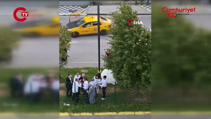 Gelin ve damat kavganın ortasında kaldı