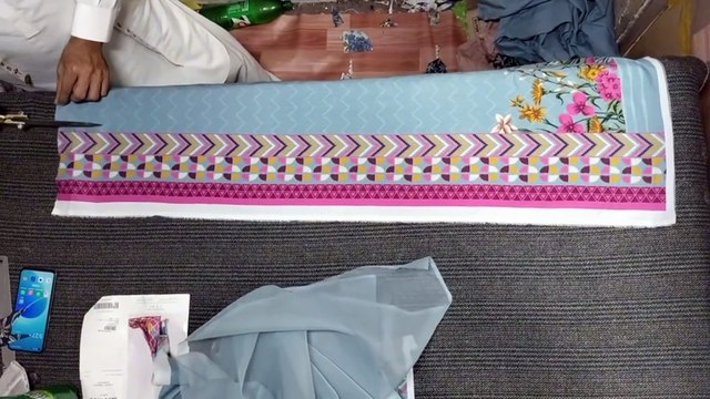 How to make || kameez ka border chowk par lagane ka tarika || Cotton suit stitching design 2024