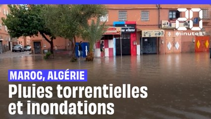 Скачать видео: Des pluies torrentielles et des inondations au Maroc et en Algérie font plusieurs victimes