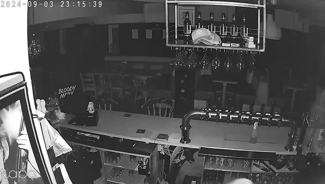 CCTV footage issued by Sussex Police regarding pub burglary