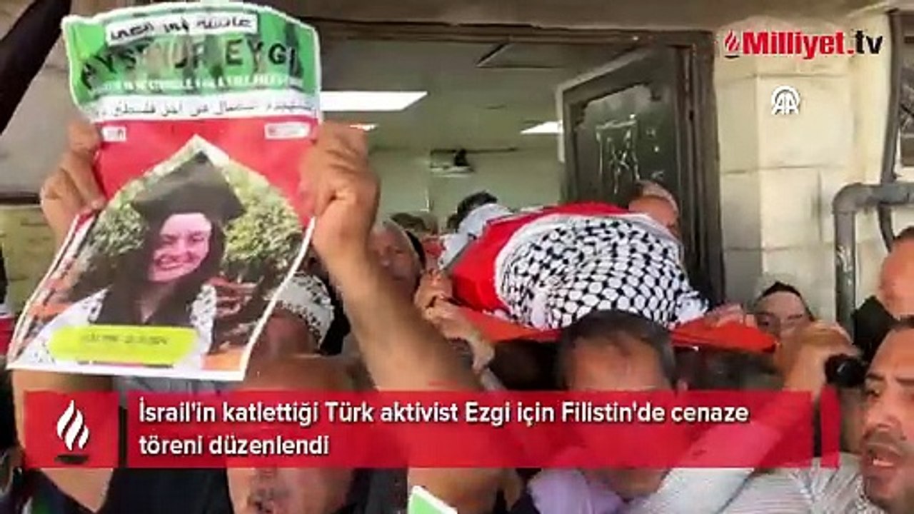 İsrail'in katlettiği Türk aktivist Ezgi için Filistin'de cenaze töreni düzenlendi