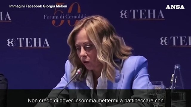 Meloni: Boccia? Idea opposta su come le donne guadagnano spazio