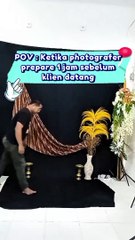 When the photografher prepares before the client arrives