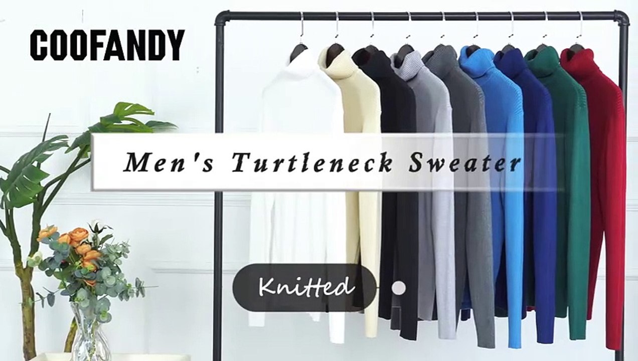 COOFANDY Mens Ribbed Slim Fit Knitted Pullover Casual Turtleneck Sweater at Amazon Mens Clothing store