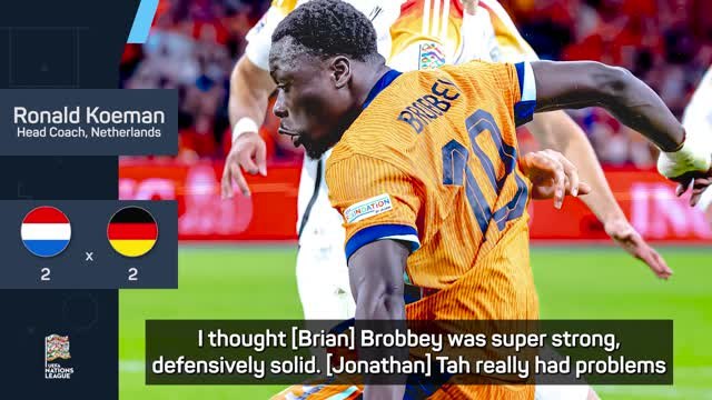 Brobbey stands out for Netherlands coach Koeman in Germany draw