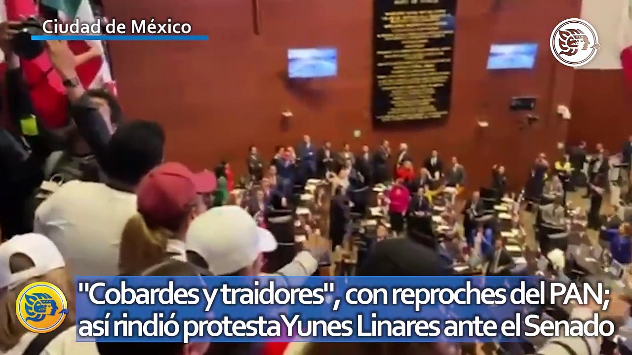 "Cobardes y traidores", con reproches del PAN; así rindió protesta Yunes Linares ante el Senado