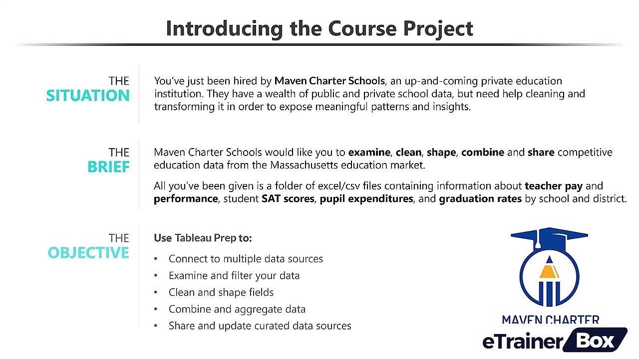Intro to Tableau Prep 3. Introducing The Course Project Video
