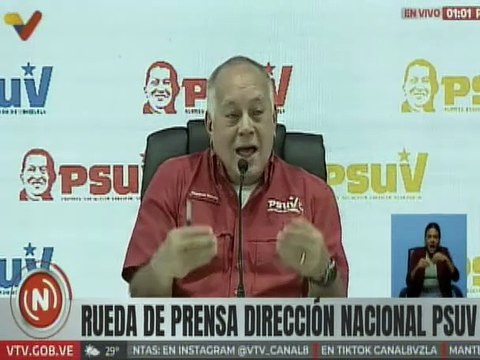 Primer Vpdte. del PSUV Diosdado Cabello: EE.UU. dirige conspiraciones contra gobiernos de izquierda