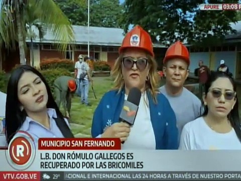 Bricomiles realizan rehabilitación del L.B. Don Rómulo Gallegos en Apure