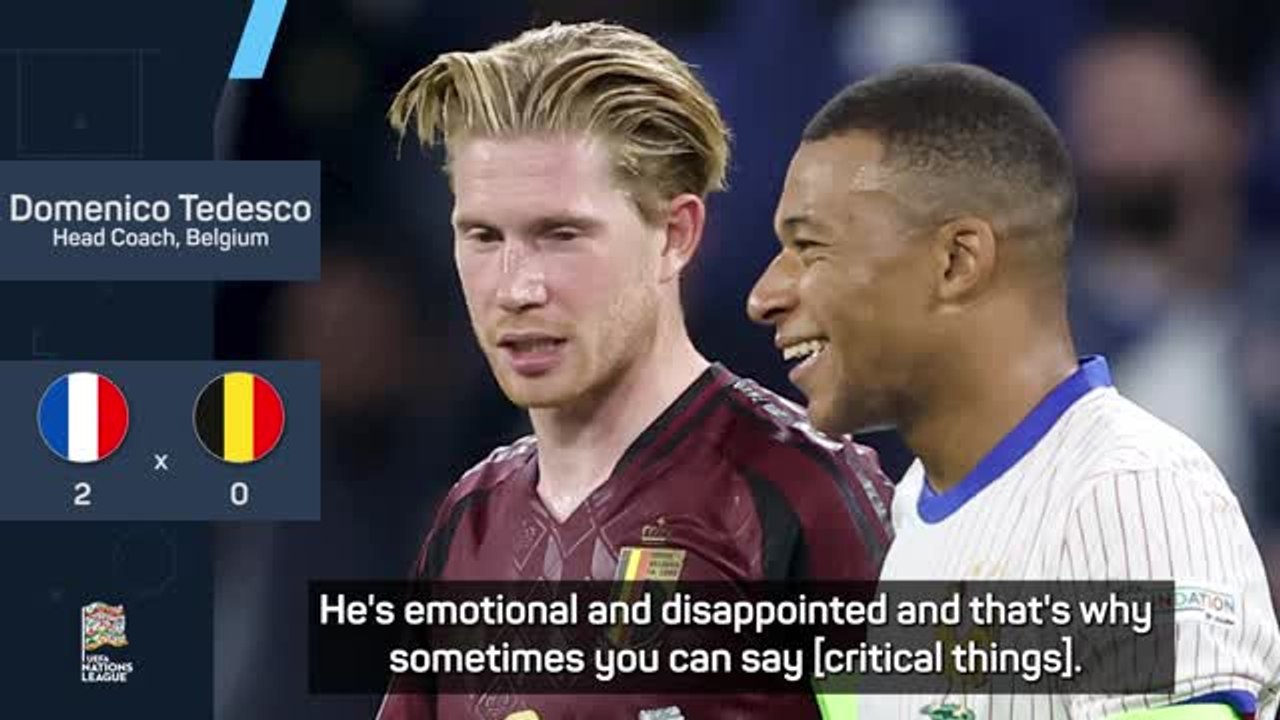 Tedesco deflects De Bruyne criticism after France loss