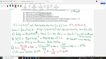 TSTI2D - Correction des exercices du chapitre 1 : Fonction exponentielle de base a