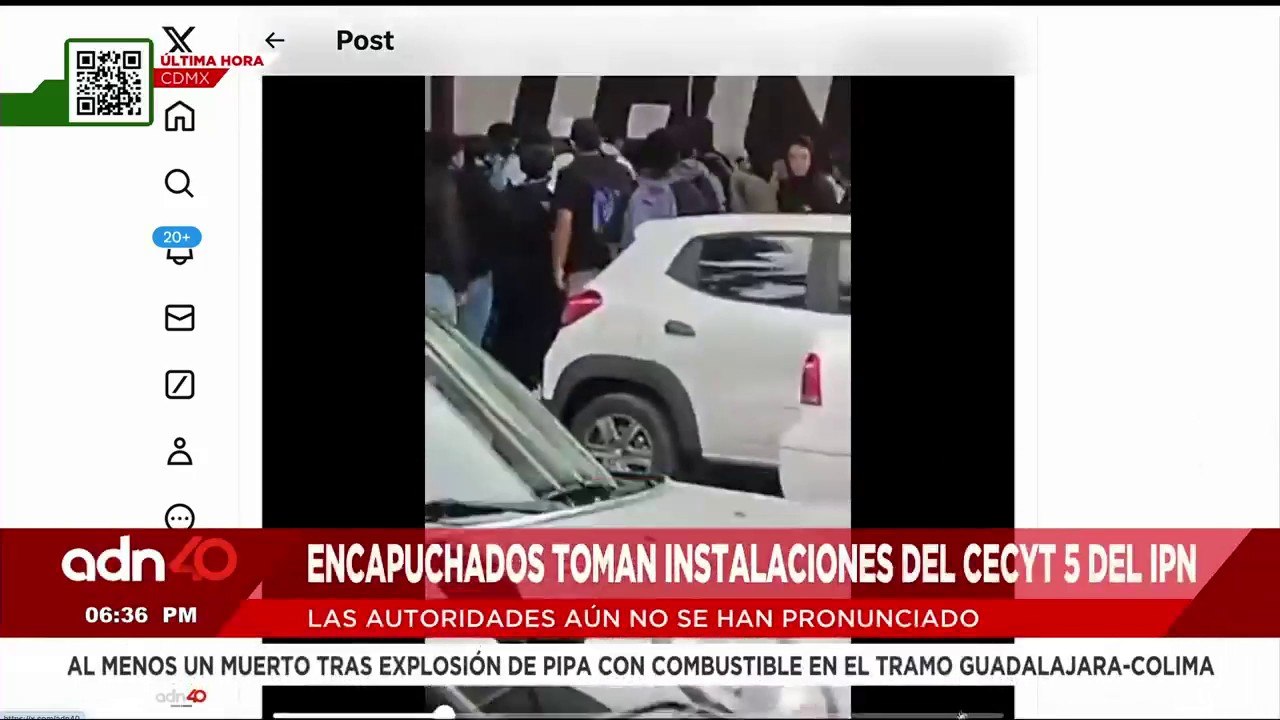 ¡Última Hora! Encapuchados toman las instalaciones del CECyT 5 del IPN