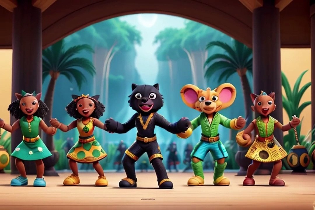 Black Panther's SONG KidsMusic-kidssongs-nursery rhymes-kids story time-DancingAnimals