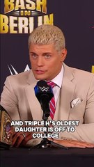 Congratulations to Triple H and the entire Levesque family! We’ve got Cody talkin’ biz!  #WWEBash