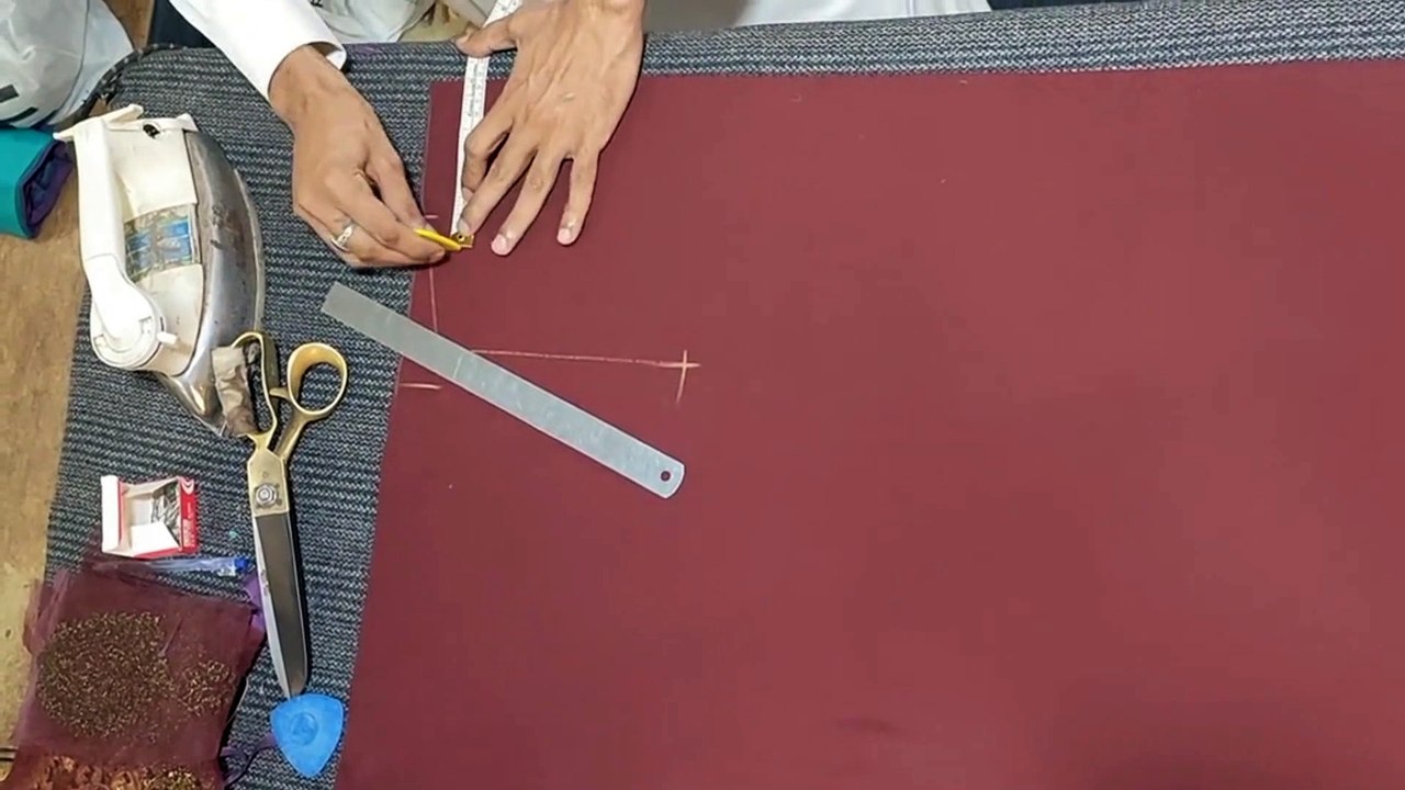 How to cut a panel shirt Cutting and Stitching \\Panel kurta with lace cutting and stitching method