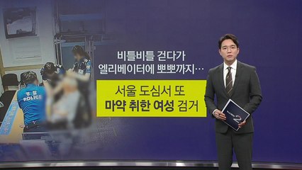 "엘리베이터에 뽀뽀까지..." 마약 취한 여성 검거 [앵커리포트] / YTN
