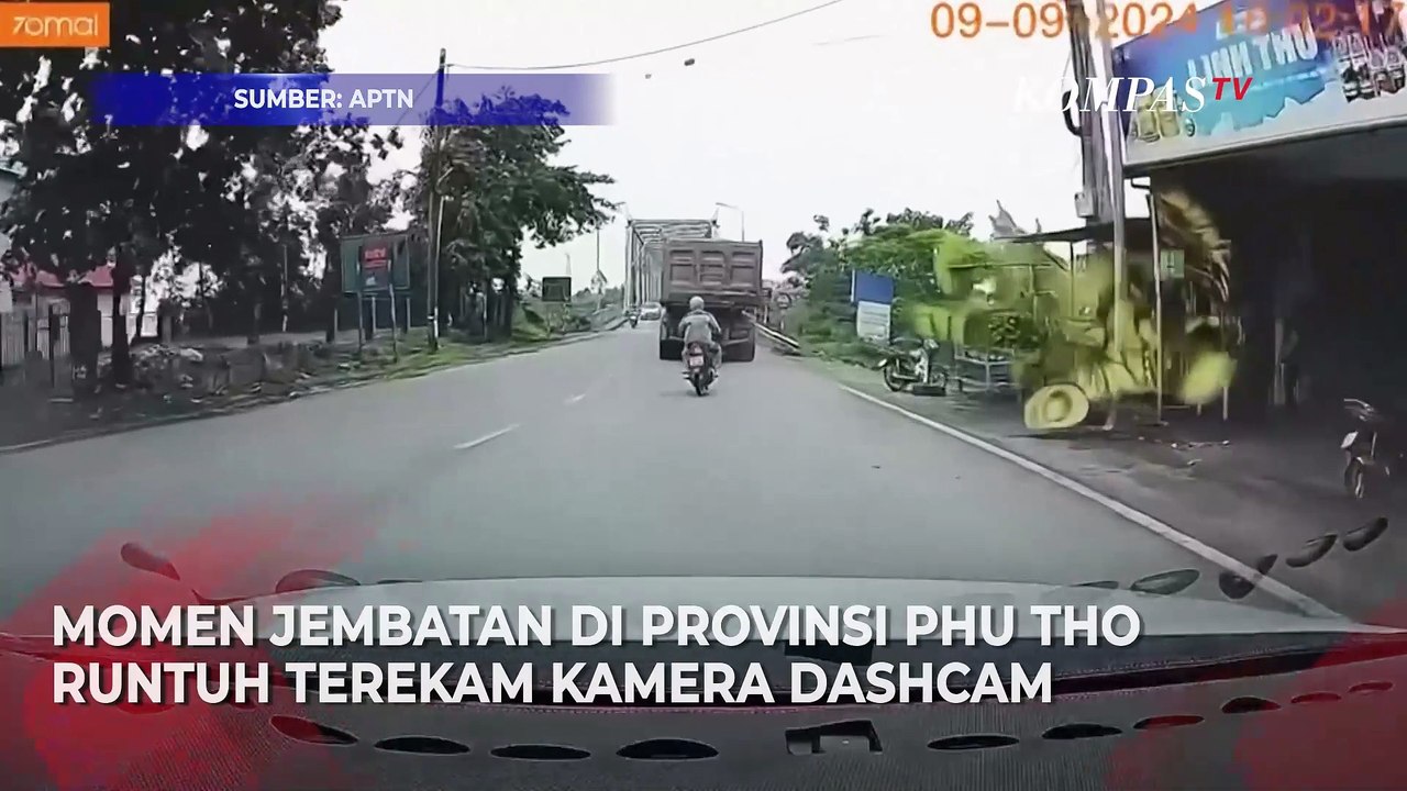 Mencekam! Truk Kontainer Jatuh ke Sungai saat Jembatan Ambruk di Vietnam
