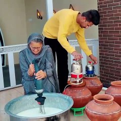Making pure desi ghee