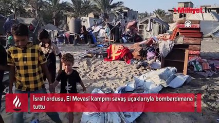 İsrail ordusu, El Mevasi kampını bombardımana tuttu