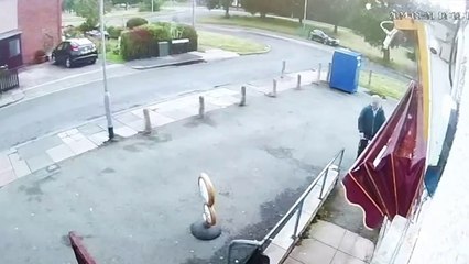 Missing man Carl Joy arriving at the Open All Hours store