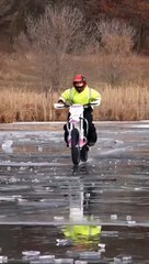 Bike Fall  ...  Ice Accident .. Experiment Fail