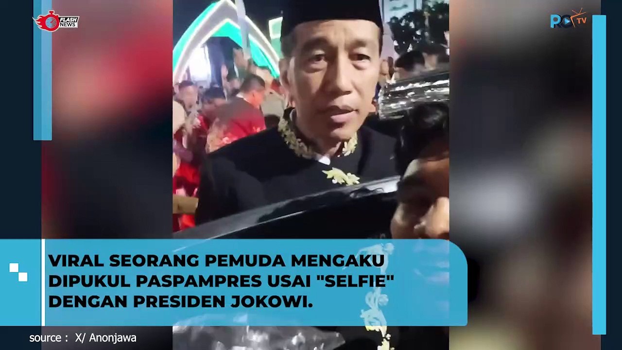 Seorang Pemuda Dihantam Paspampres saat Selfie dengan Jokowi