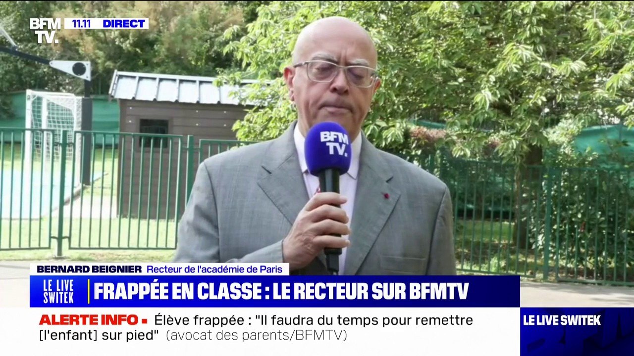 Élève de 3 ans frappée par une institutrice: "Le dossier de l'enseignante ne mentionne aucun problème", précise Bernard Beignier, recteur de l'académie de Paris