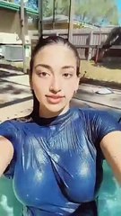 Beautiful girl swimming in pool | hot girl in pool